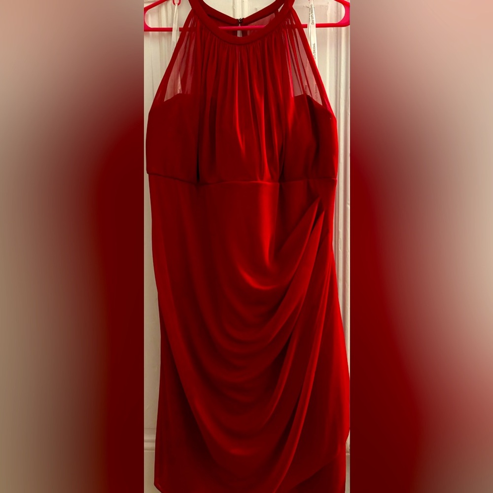 David’s bridal plus size red formal dress